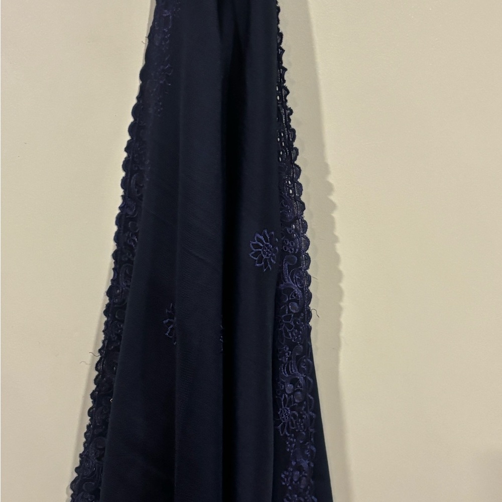 Elegant Navy Blue Lace Skirt